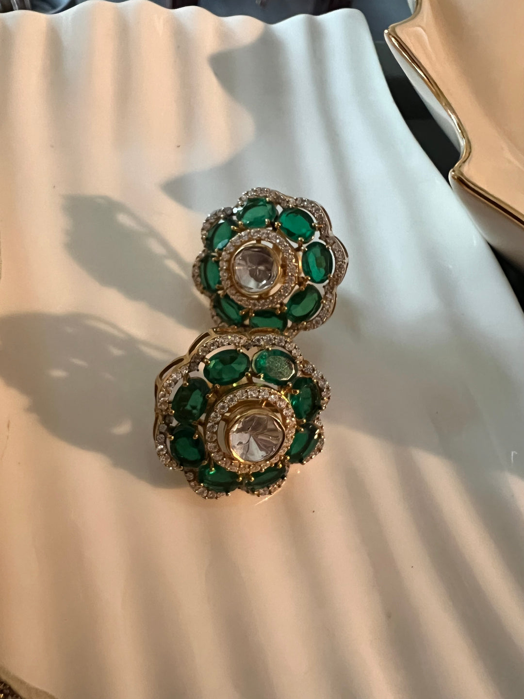 Pure 925 Silver Polki Stud Earrings - Premium Quality, Exquisite Craftsmanship