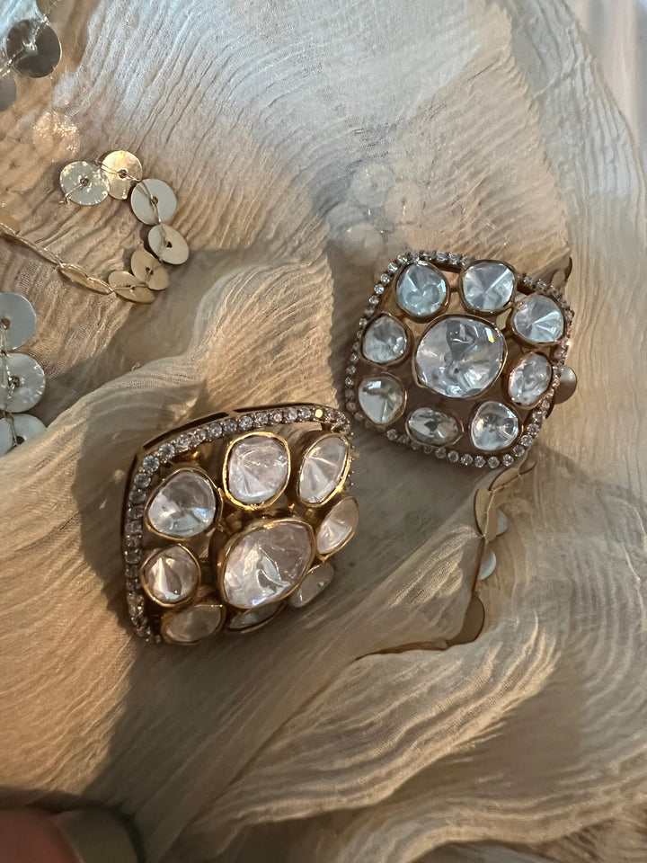 Pure 925 Silver Polki Stud Earrings - Premium Quality, Exquisite Craftsmanship