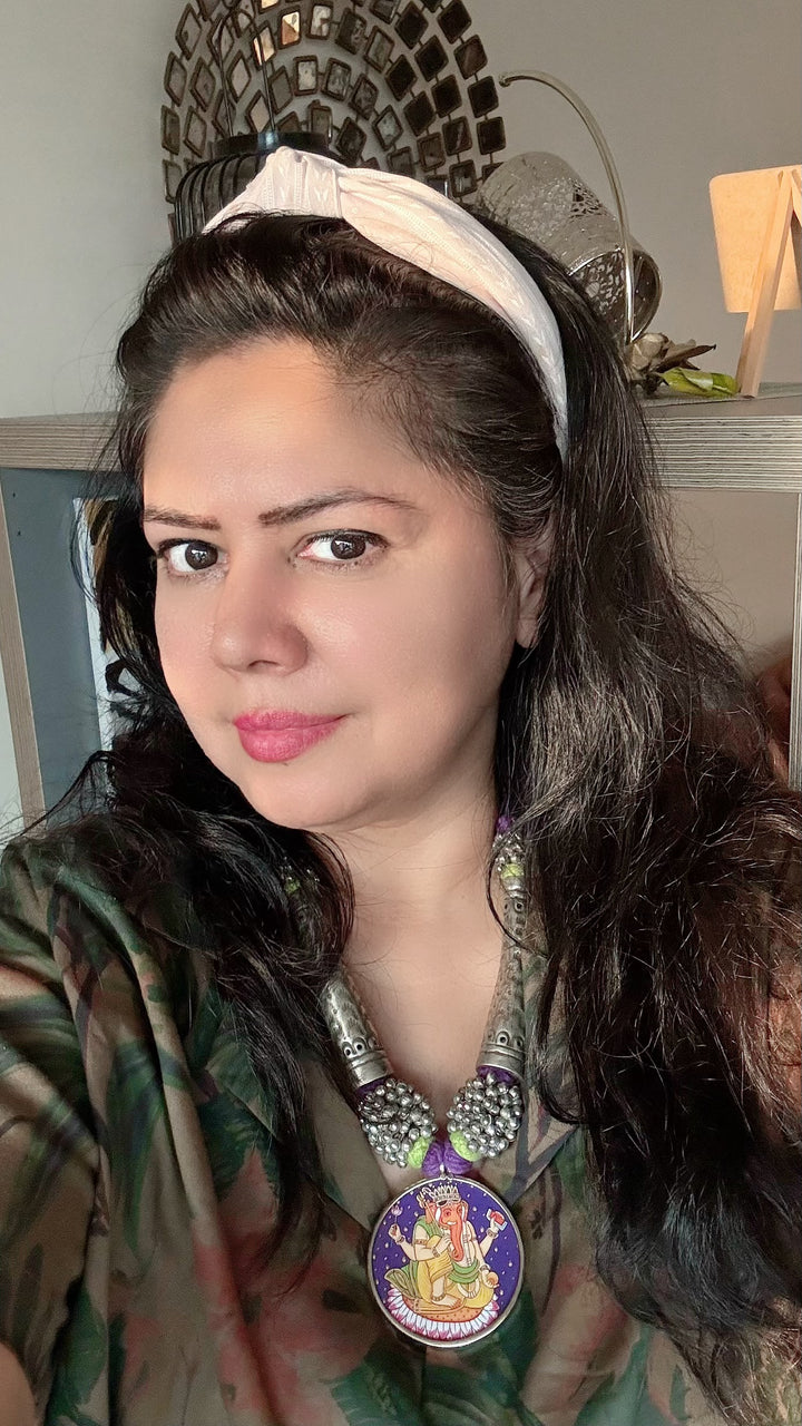 Antique Hand Painted Pendant Hasli Necklace - Premium Quality Craftsmanship