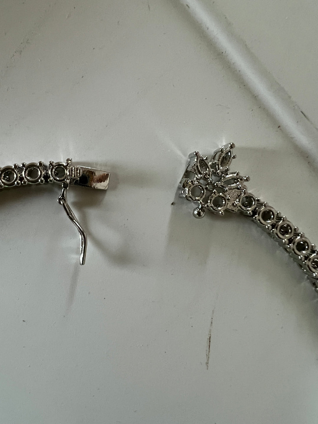 SHIVKA AD Amethyst Necklace Set | CZ Stones | Silver Polish | Cocktail Jewelry