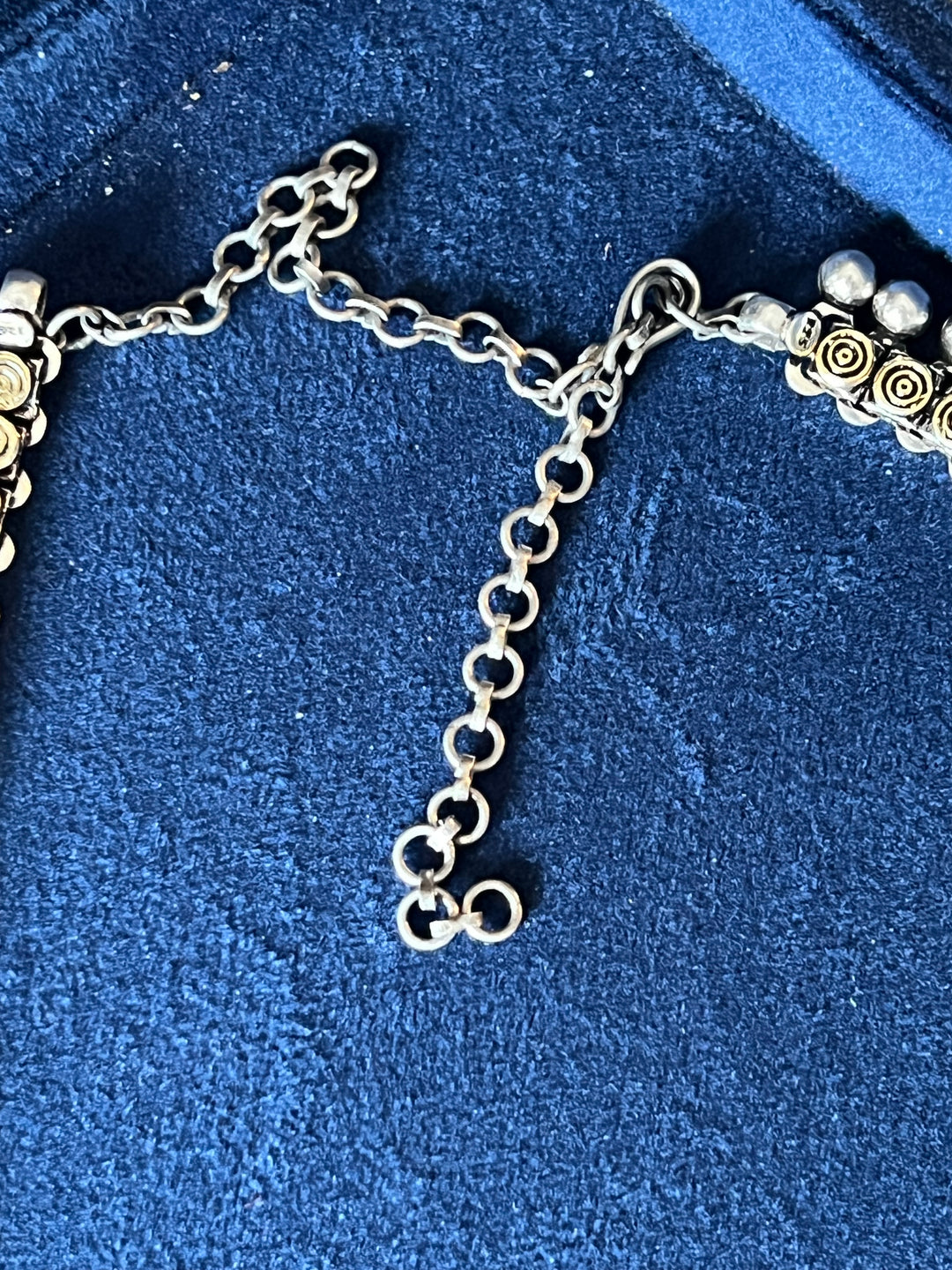 Exquisite Handpainted Radha Krishna Fusion Necklace in Pure 925 Silver