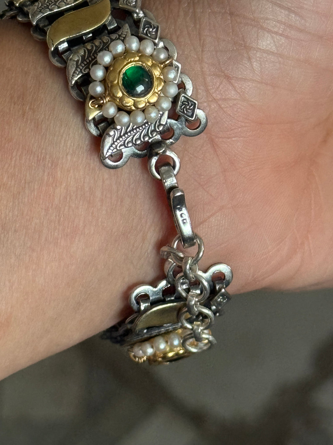 Handmade Vintage Victorian 925 Silver Bracelet