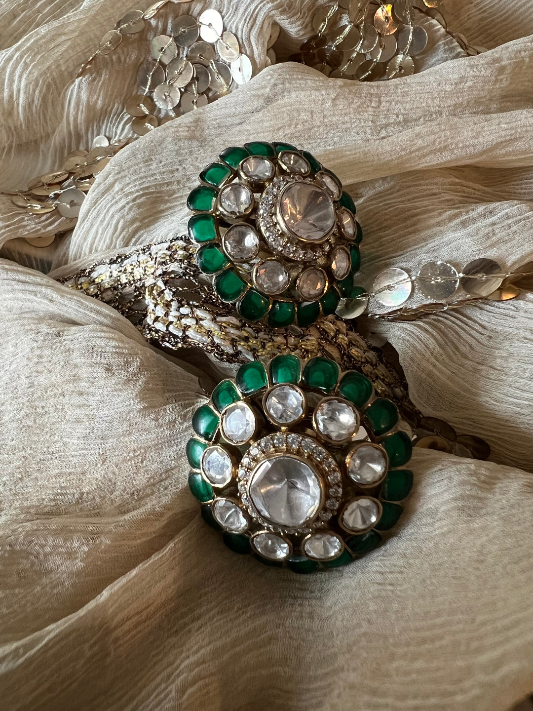 Pure 925 Silver Polki Stud Earrings - Premium Quality, Exquisite Craftsmanship