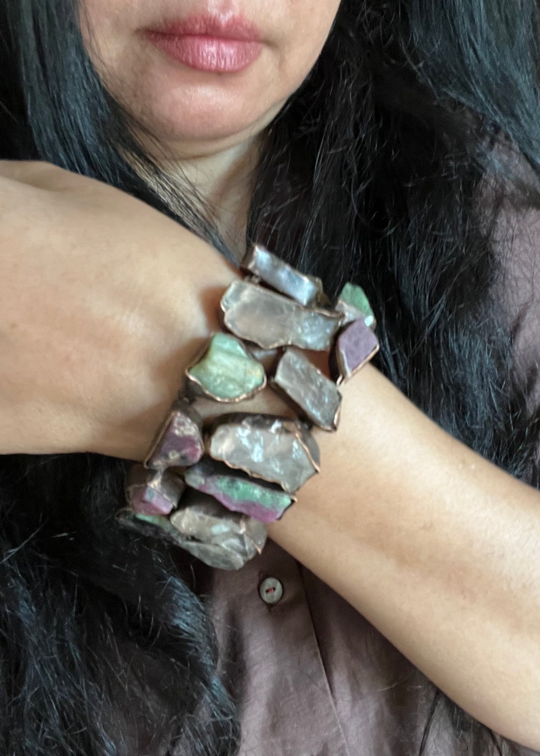 Statement Natural Gemstones Bracelet