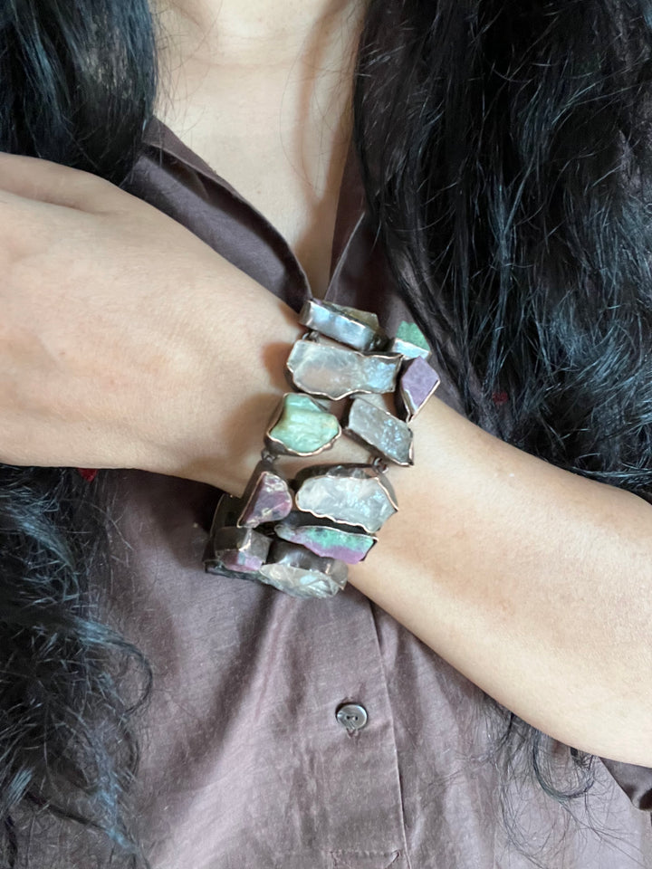 Statement Natural Gemstones Bracelet