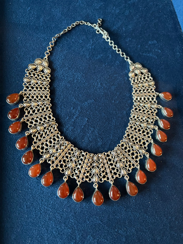 Captivating Carnelian Silver Necklace