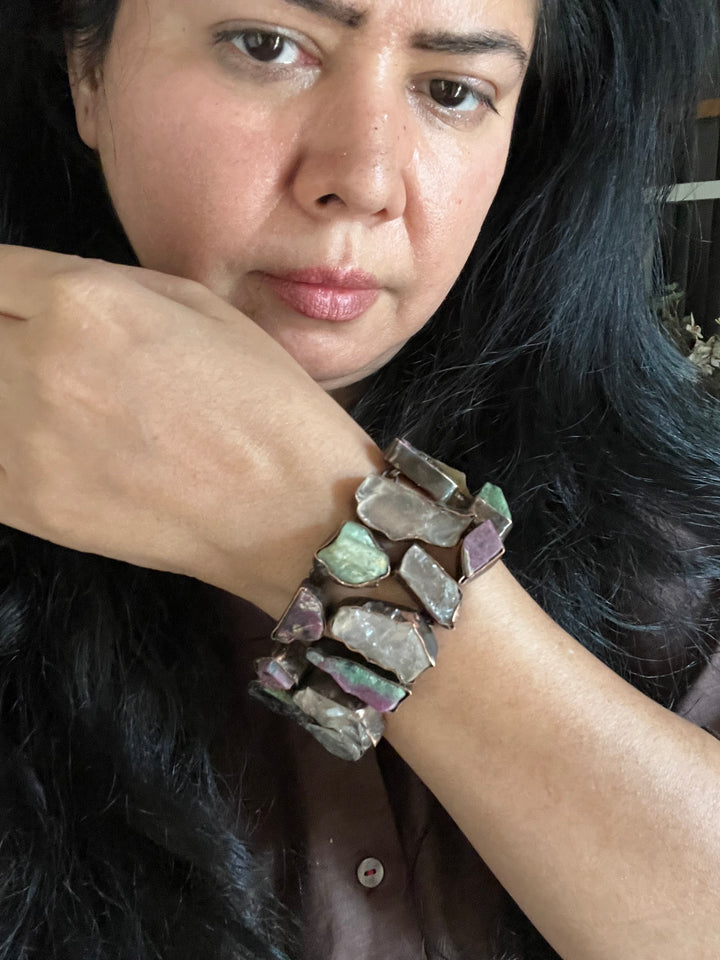Statement Natural Gemstones Bracelet