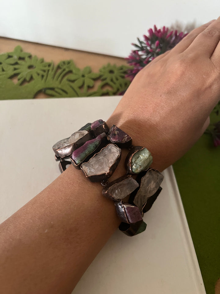 Statement Natural Gemstones Bracelet