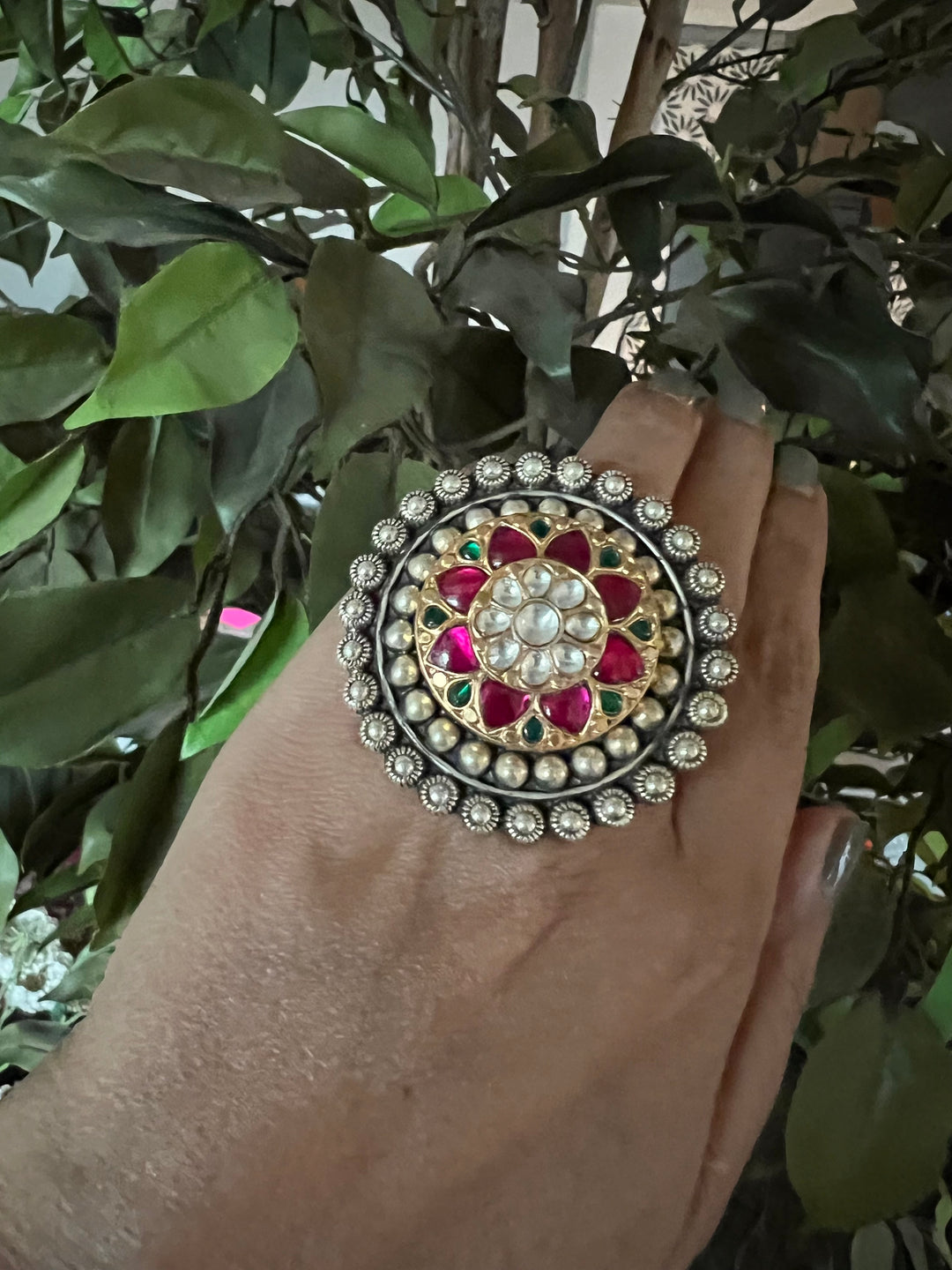 Kundan Silver Ring - A Touch of Timeless Beauty