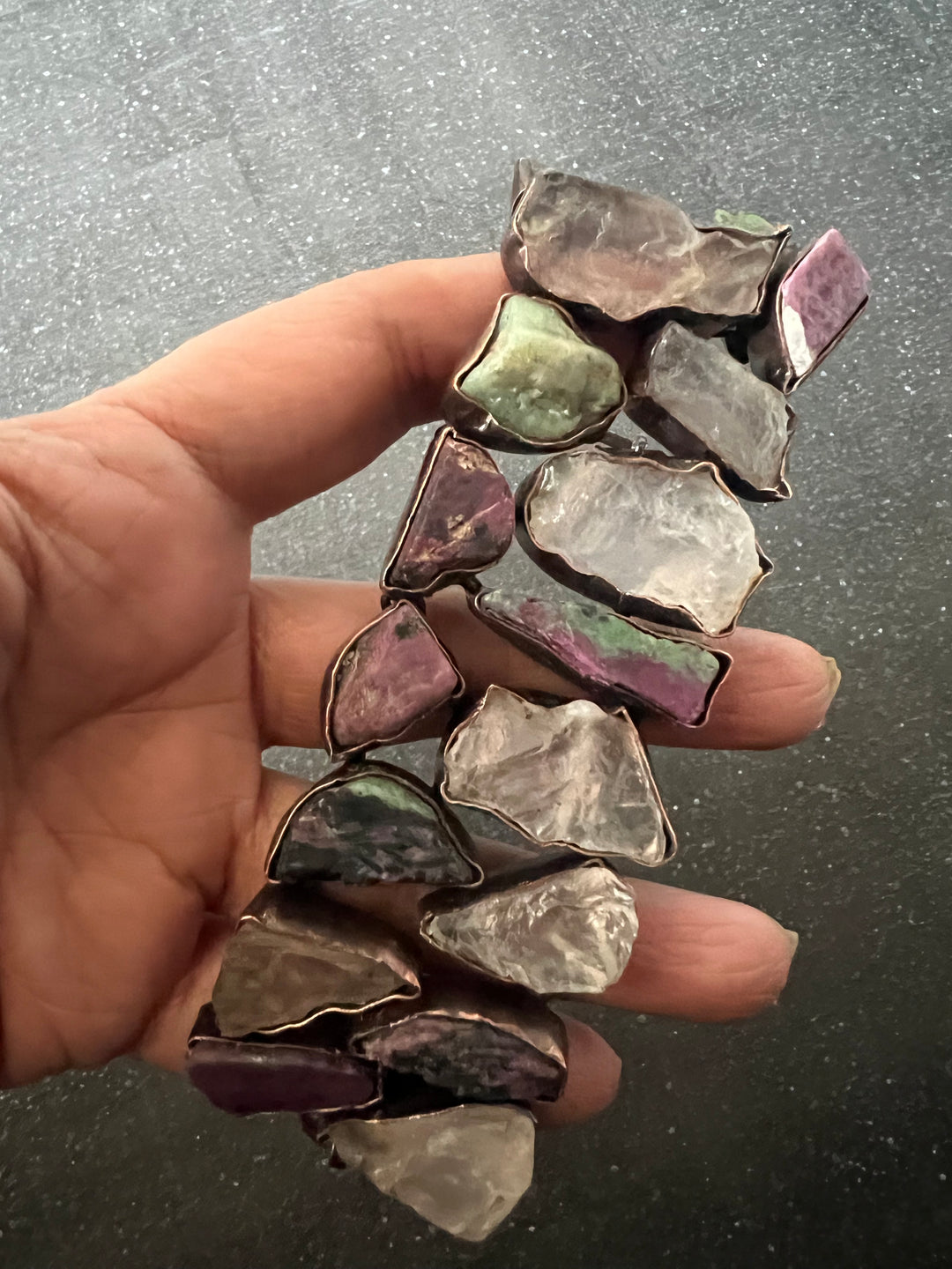 Statement Natural Gemstones Bracelet