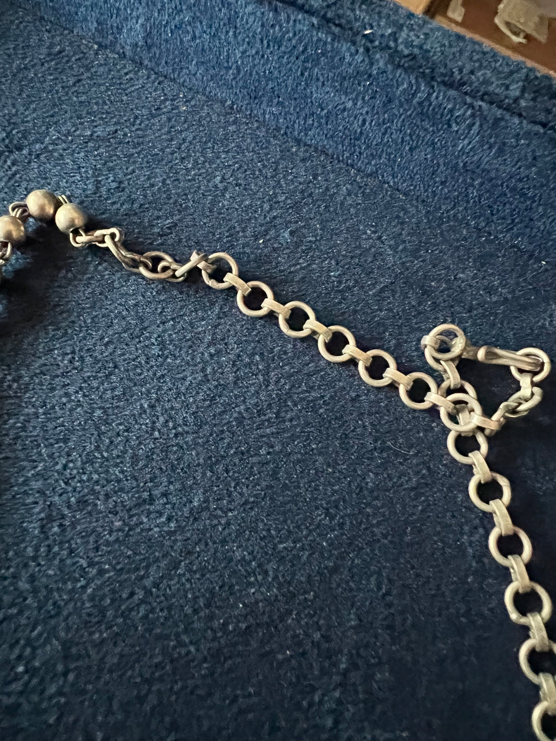 Chitai Work Silver Beads Necklace - Timeless Elegance