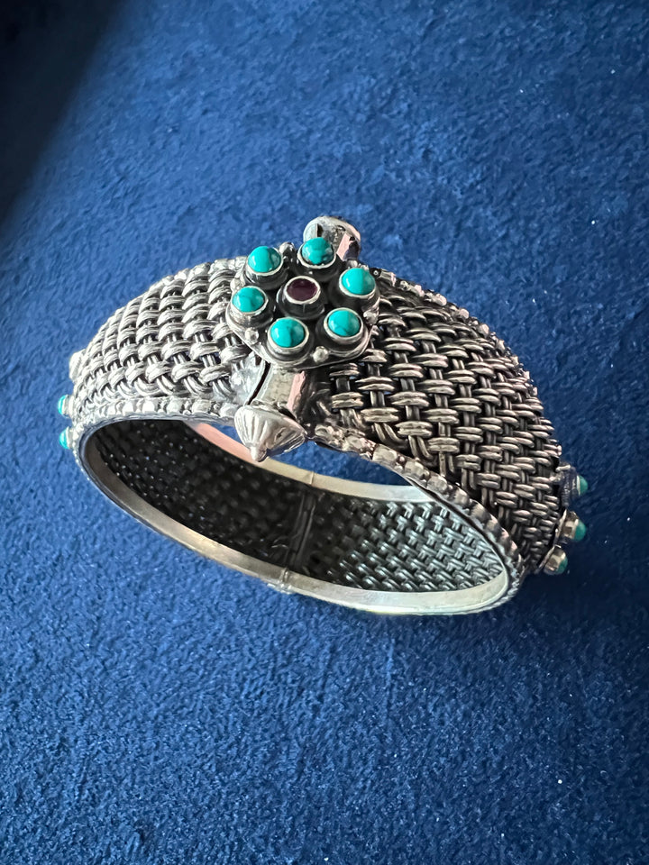 Turquoise Silver Bangle - Elegance in Sterling Silver