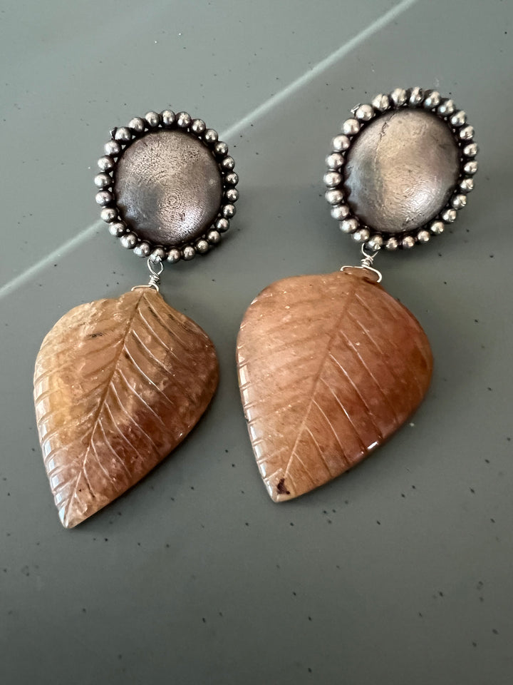 Carved Stone Tribal Earrings - Premium Quality, Exquisite Craftsmanship