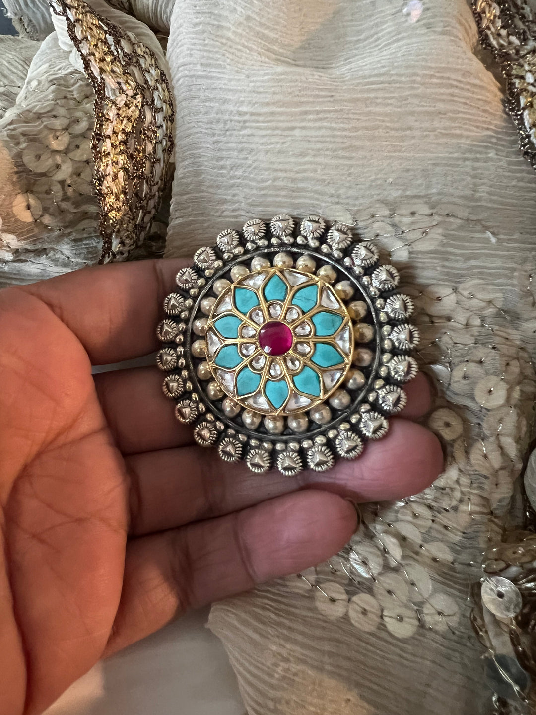 Kundan Silver Ring - A Touch of Timeless Beauty