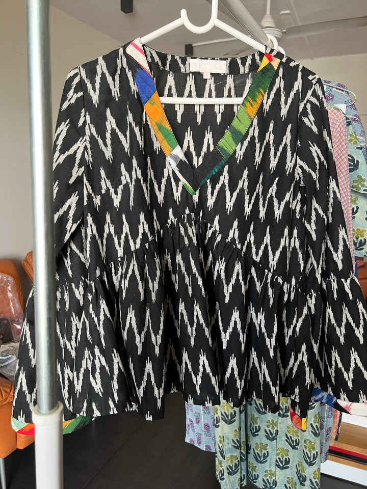 Ikat Print Cotton Top