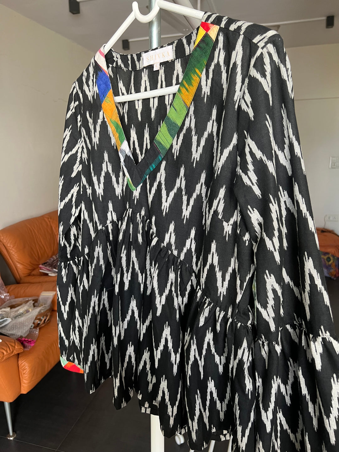 Ikat Print Cotton Top