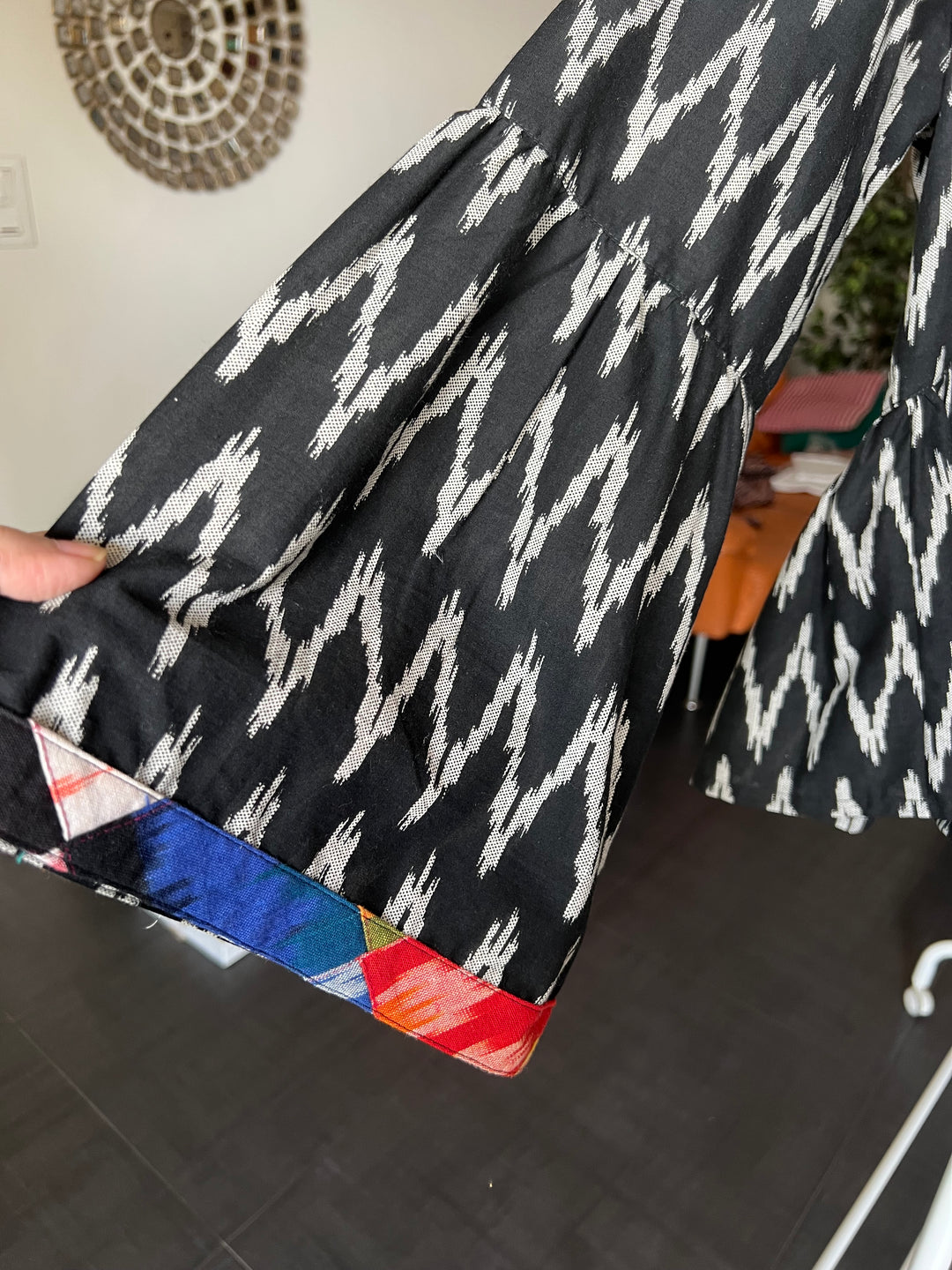 Ikat Print Cotton Top