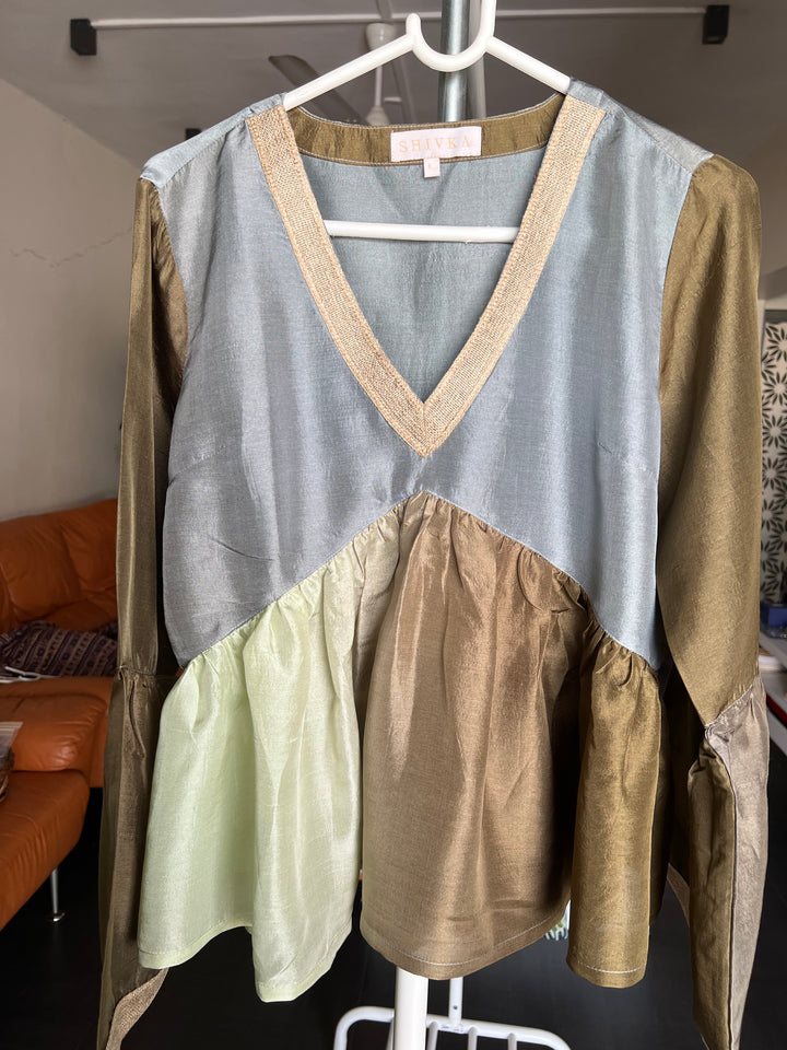 Shaded Silk Top/ Pleated Top/ Western Wear/ Stylish Top