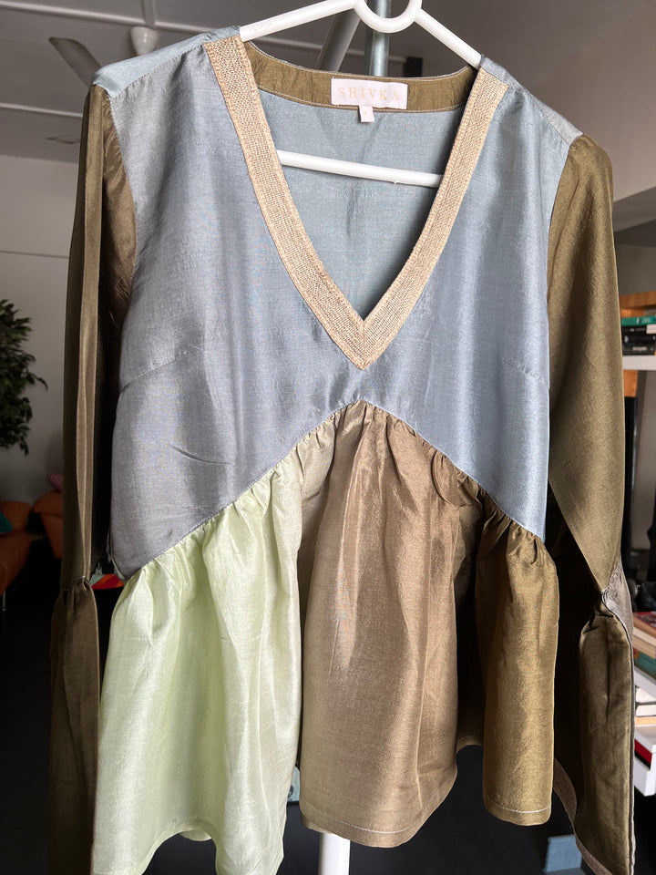 Shaded Silk Top/ Pleated Top/ Western Wear/ Stylish Top