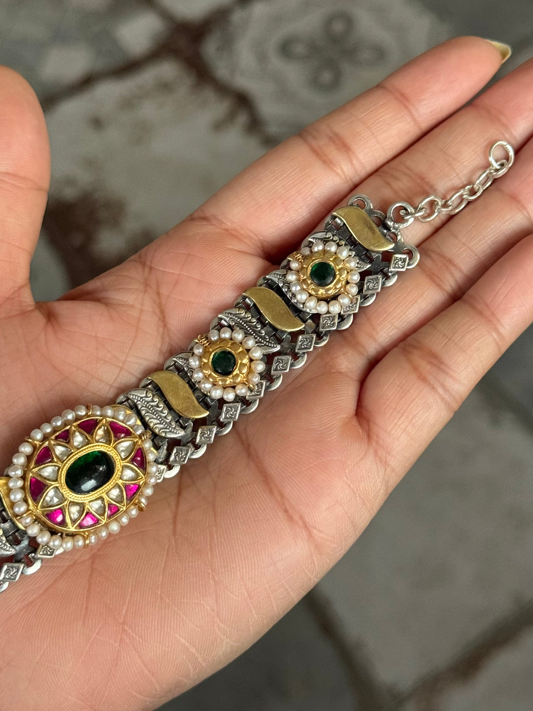 Handmade Vintage Victorian 925 Silver Bracelet