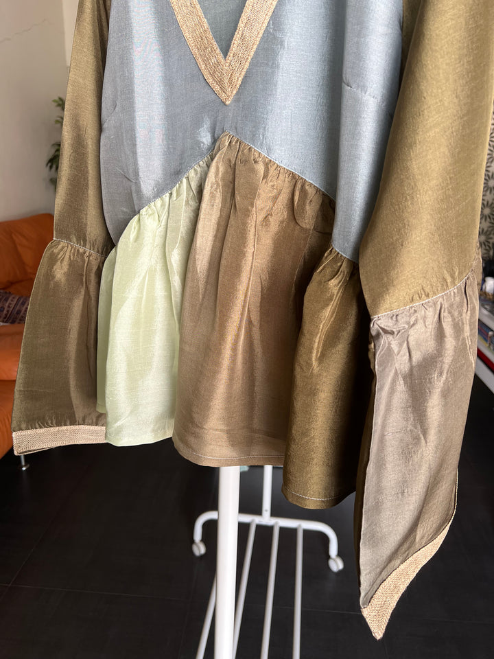 Shaded Silk Top/ Pleated Top/ Western Wear/ Stylish Top