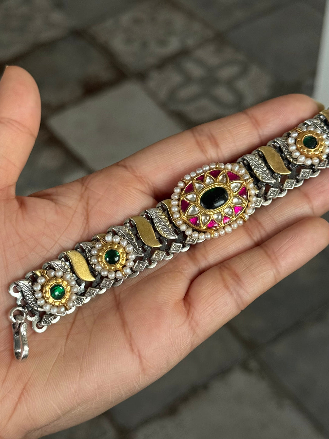 Handmade Vintage Victorian 925 Silver Bracelet