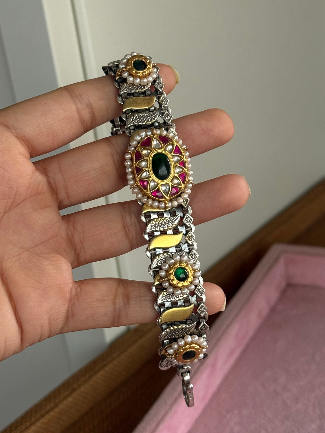 Handmade Vintage Victorian 925 Silver Bracelet
