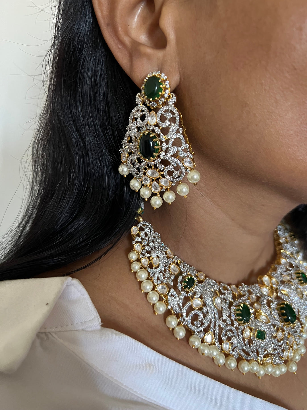 Victorian Elephant Design Necklace with Statement Studs