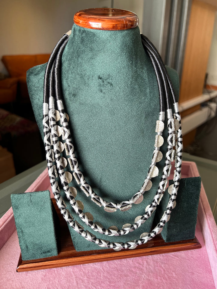 Exquisite Embroidered Tribal Brass Necklace