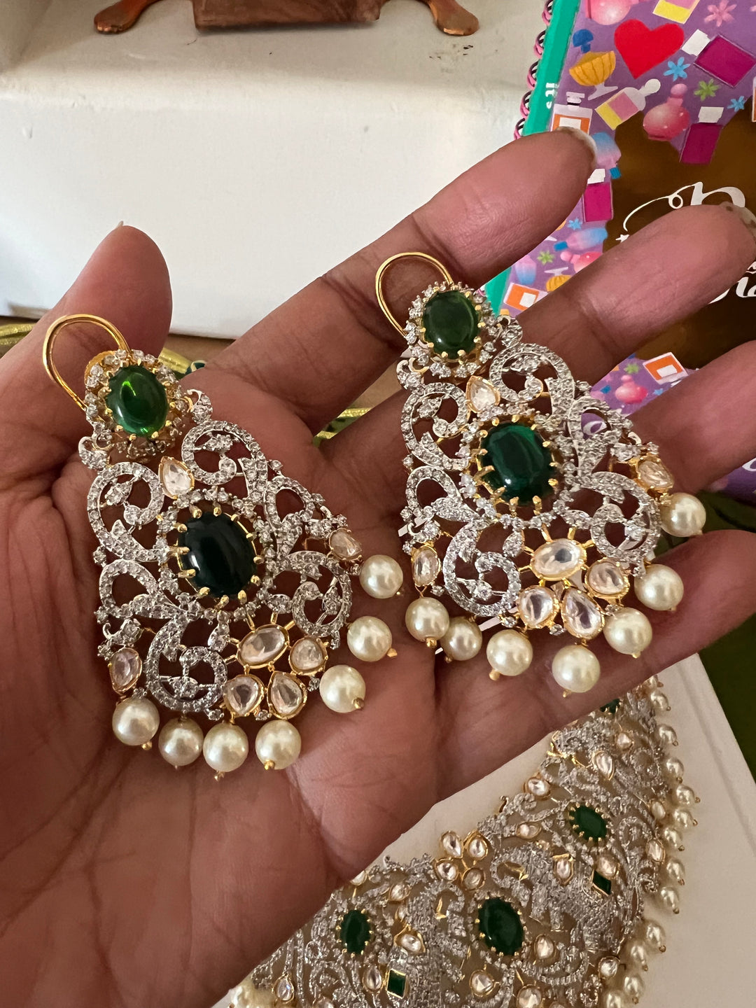 Victorian Elephant Design Necklace with Statement Studs