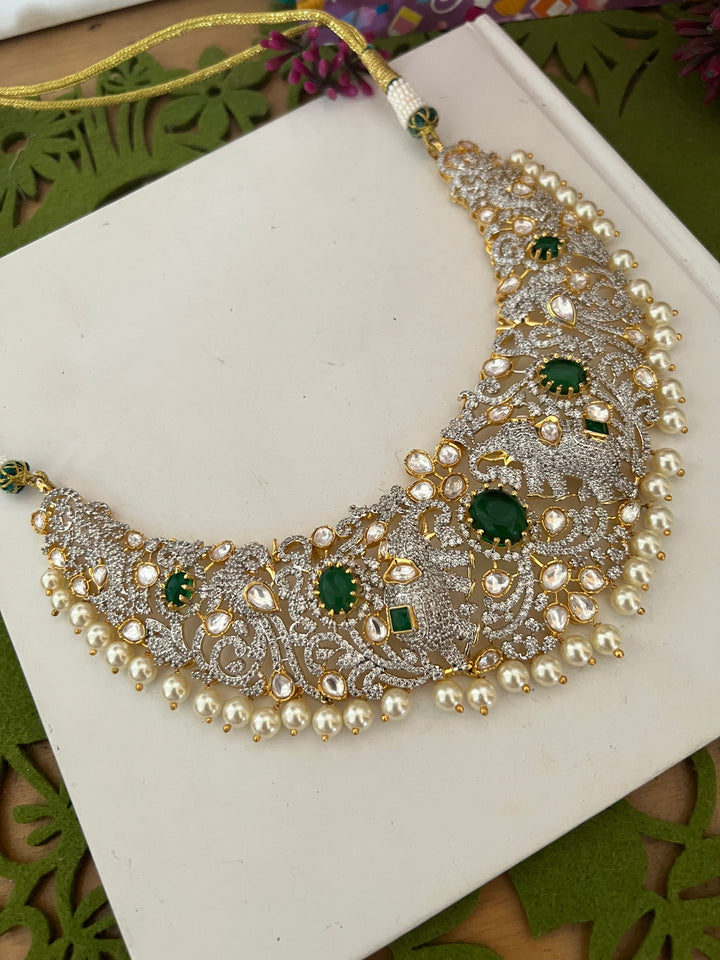 Victorian Elephant Design Necklace with Statement Studs