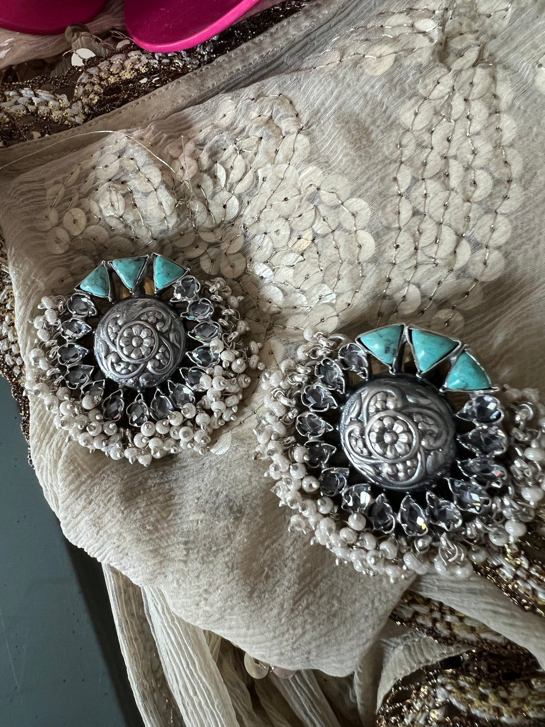 Turquoise Pearl Studs - Premium Quality, Exquisite Craftsmanship