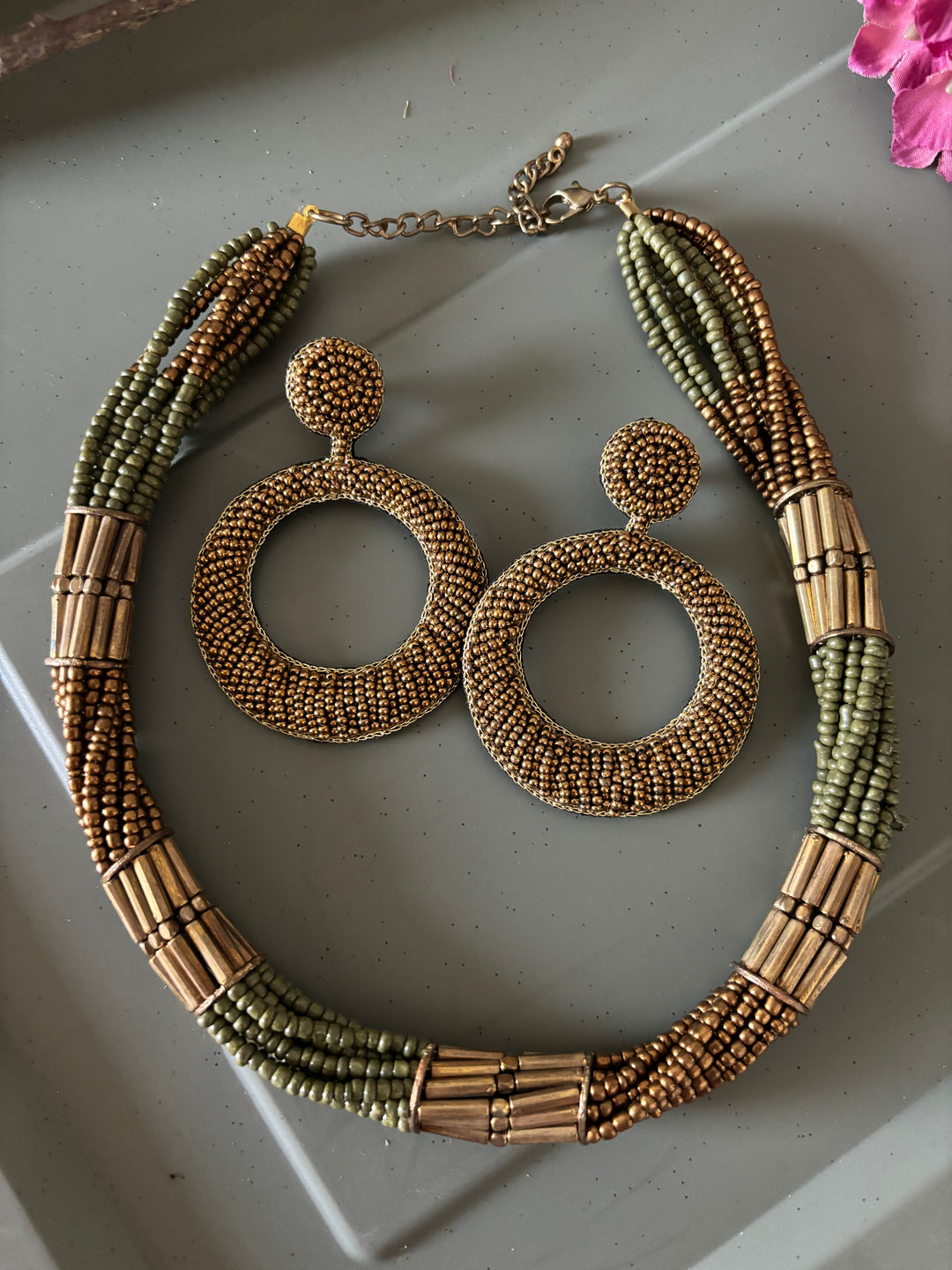 Antique Gold Beads Necklace Set - Unmatched Quality and Style