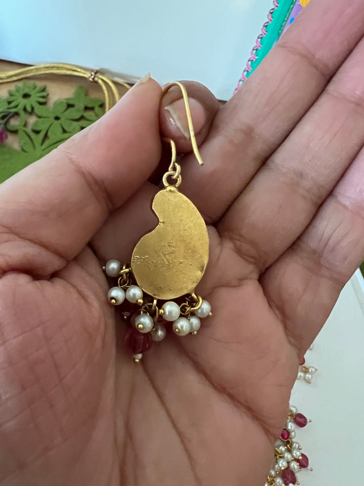 Designer Wedding Necklace with Kundan Earrings