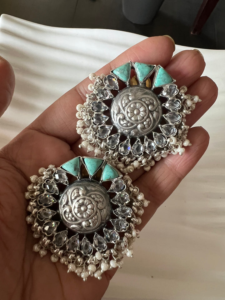 Turquoise Pearl Studs - Premium Quality, Exquisite Craftsmanship