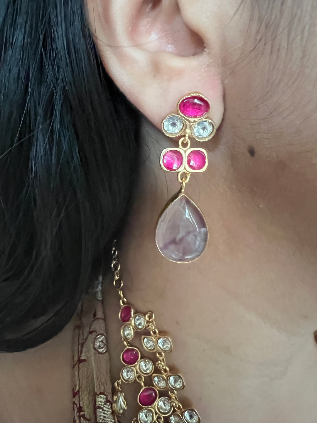 Royal Raga Amethyst Kundan Necklace Set | Amethyst Kundan Necklace Set