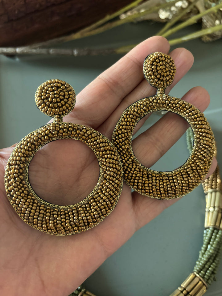 Antique Gold Beads Necklace Set - Unmatched Quality and Style