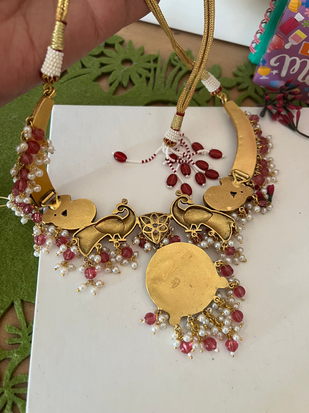 Designer Wedding Necklace with Kundan Earrings