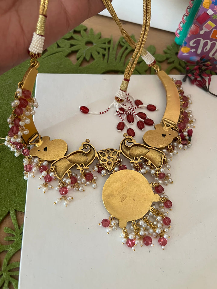 Designer Wedding Necklace with Kundan Earrings