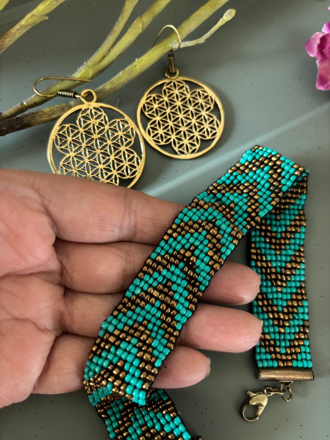 Beaded Choker with Hoops - Unmatched Quality and Style