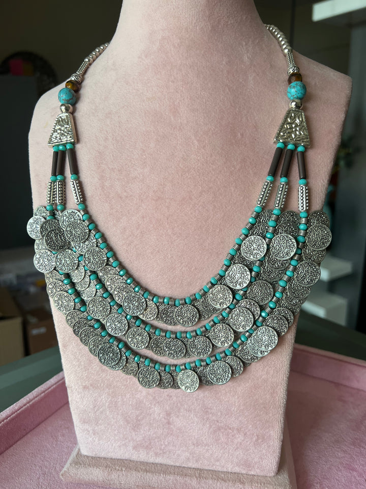 Artisanal Tribal Coin Brass Necklace