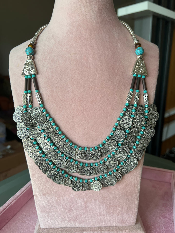 Artisanal Tribal Coin Brass Necklace