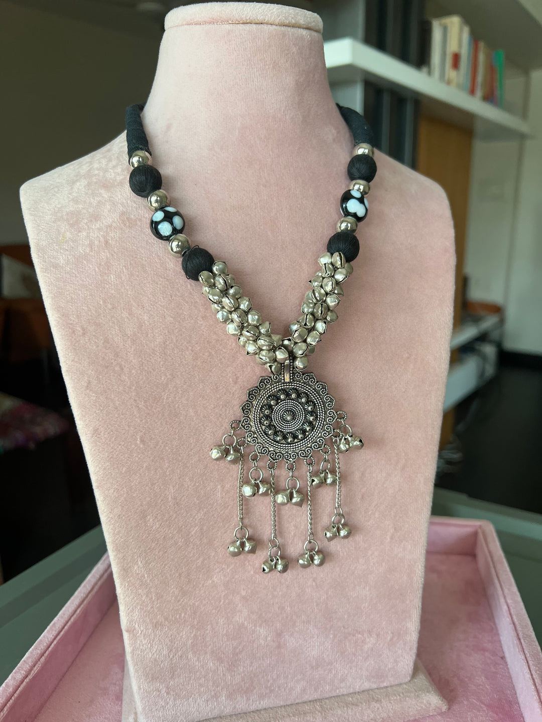 Antique Brass Ghungroo Tasseled Pendant Necklace