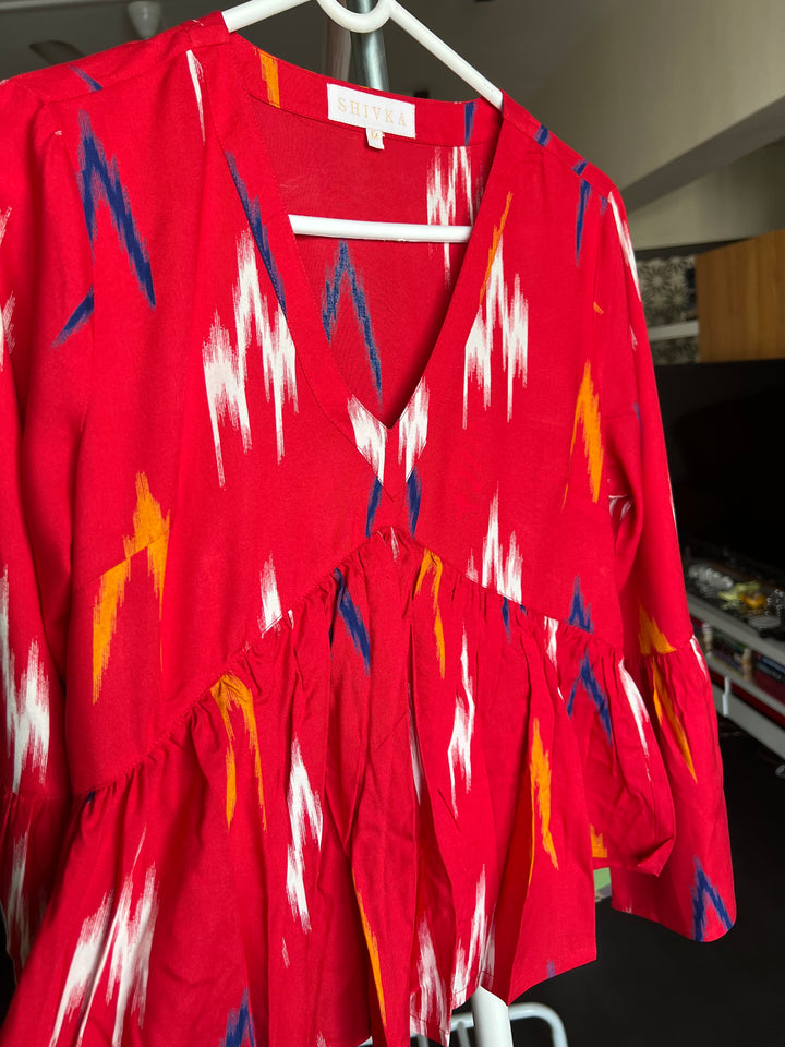 Indian Print Top/ Pleated Top/ Western Wear/ Stylish Top