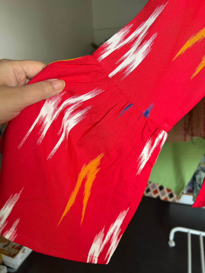 Indian Print Top/ Pleated Top/ Western Wear/ Stylish Top