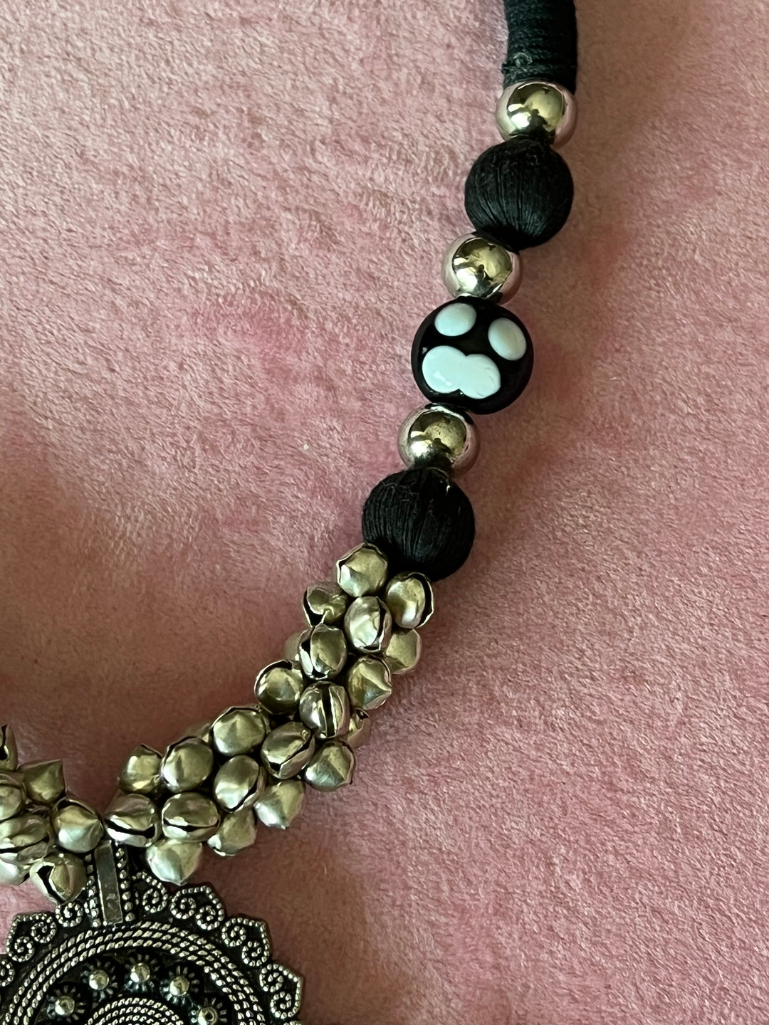 Antique Brass Ghungroo Tasseled Pendant Necklace