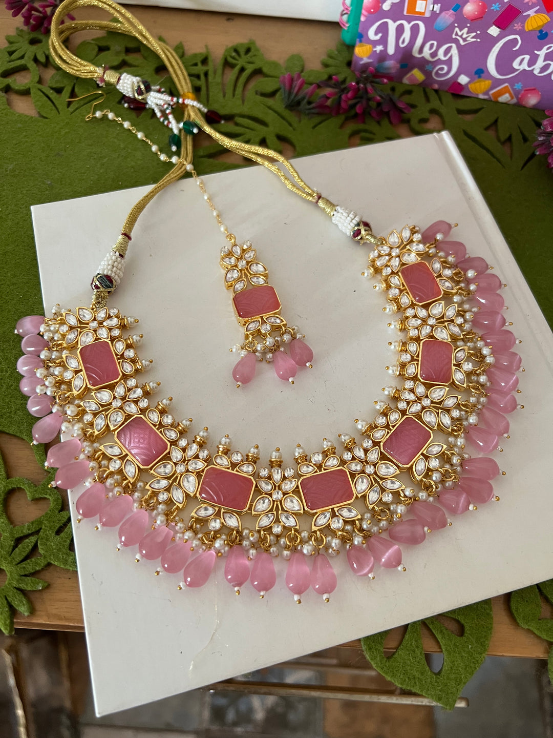 Royal Bridal Choker Necklace with Earrings and Maangtikka