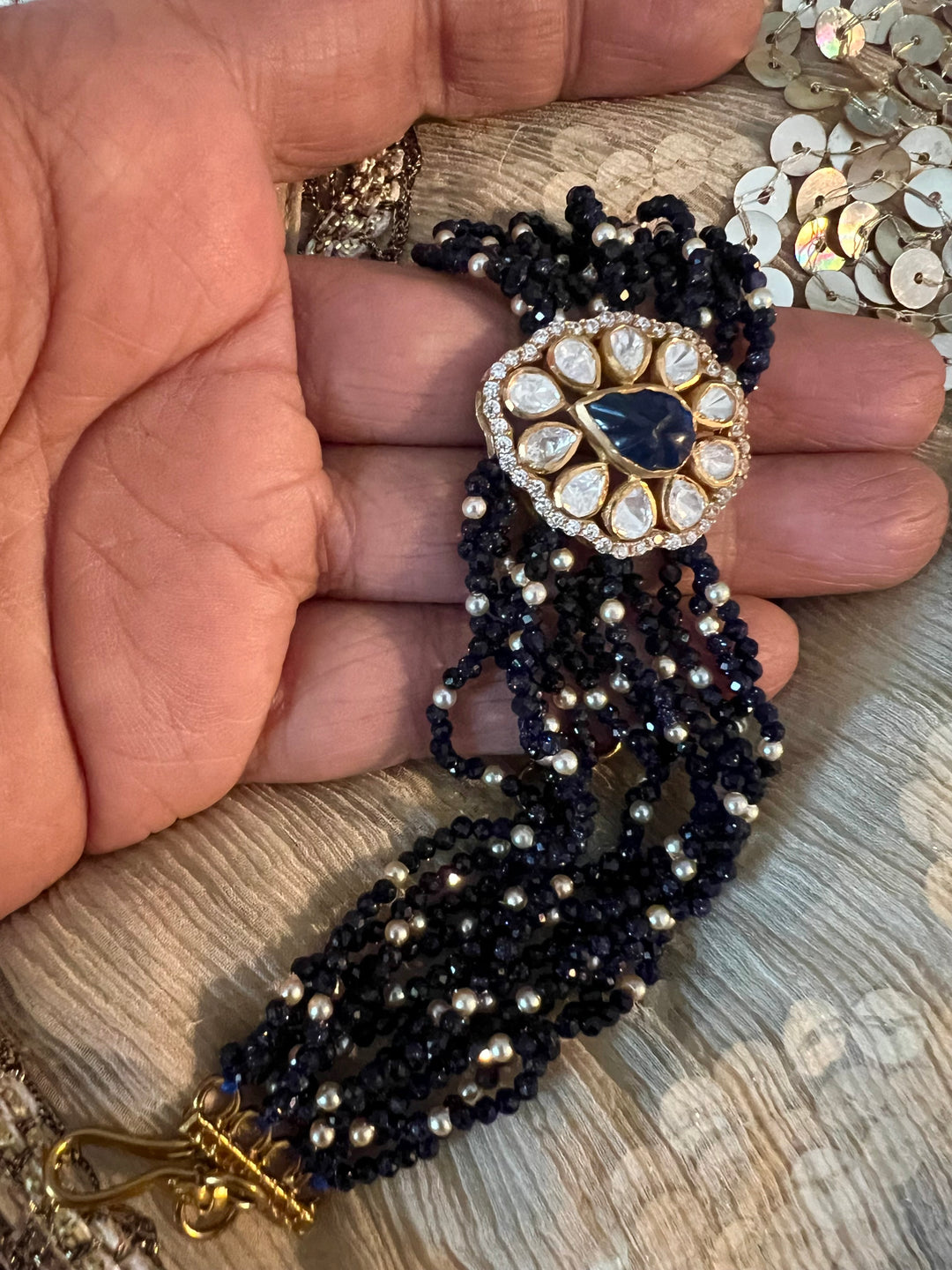 Exquisite 925 Silver Polki Bracelet - Unparalleled Quality and Style