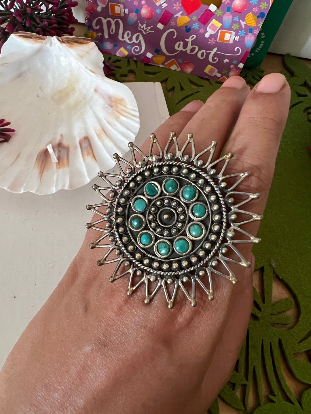 Oversized Turquoise Statement Ring