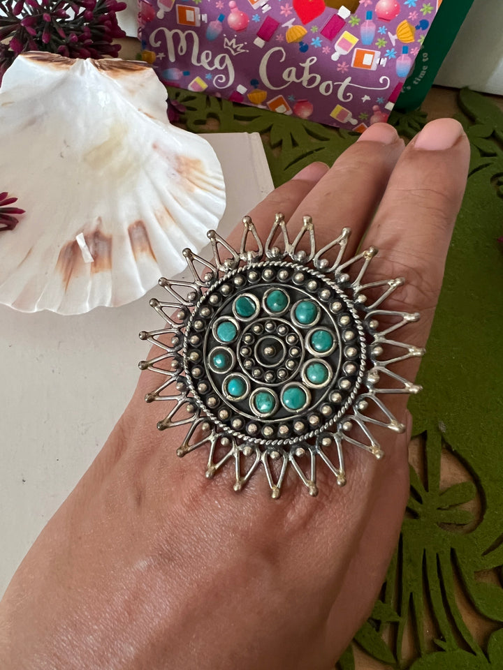Oversized Turquoise Statement Ring